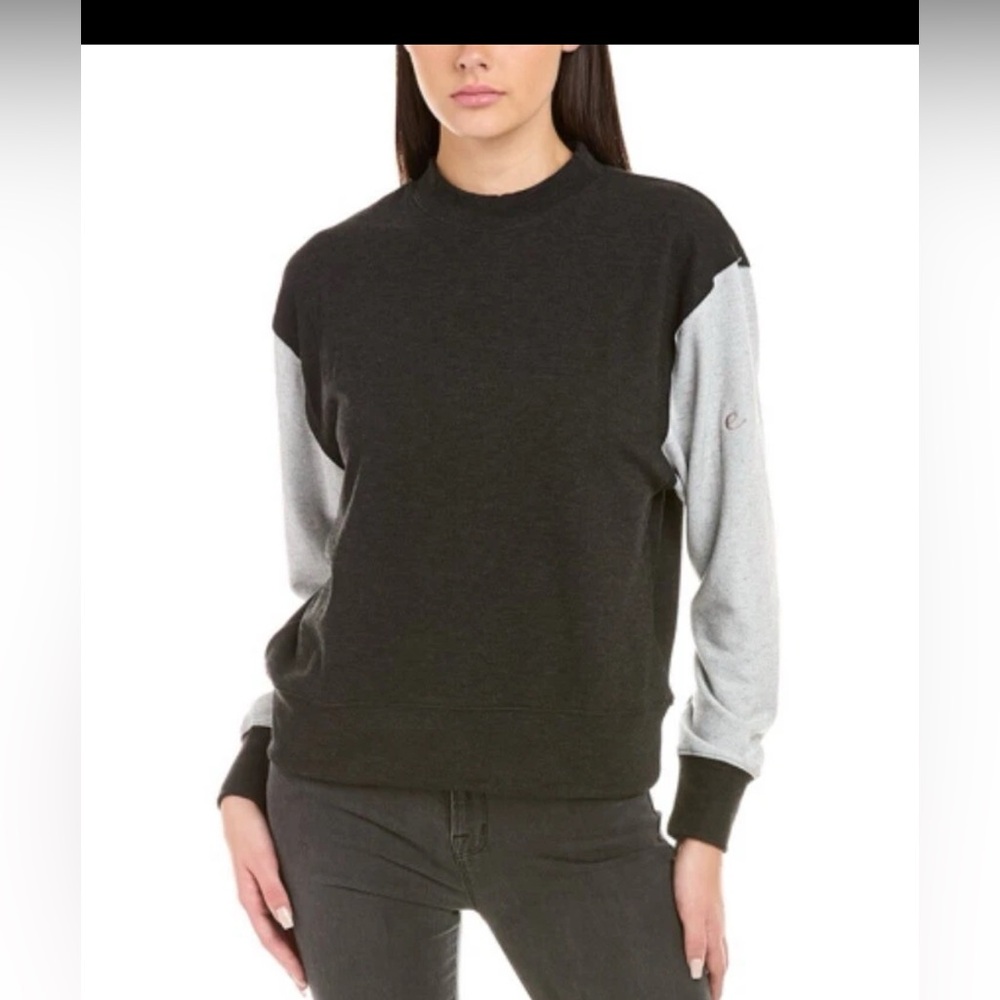 Johnny Was Calme Mock Neck Cozy Sweater Women Size XL Black Grey Pullover NEW